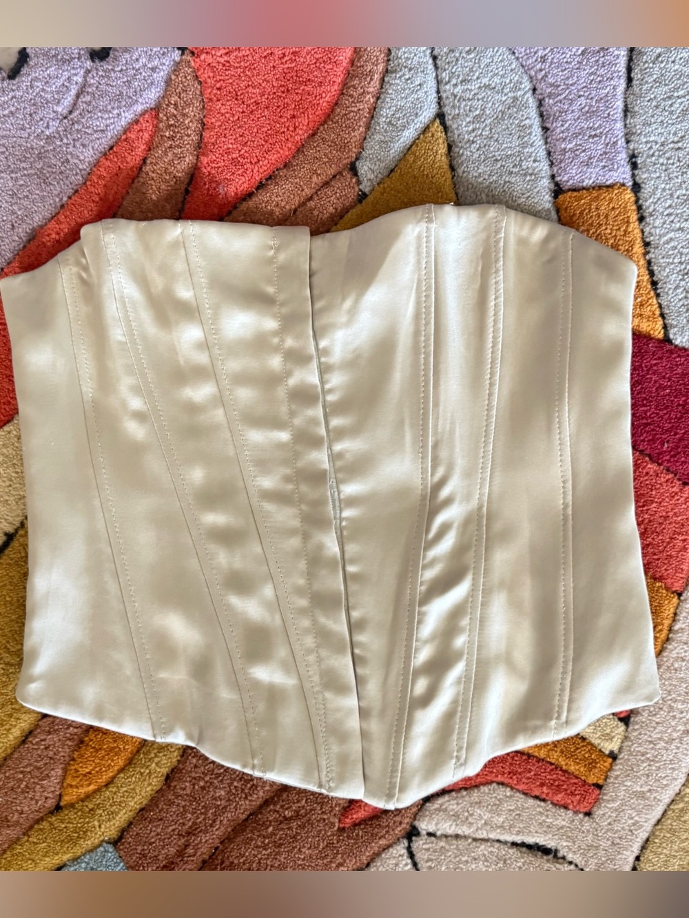 Zara Cream Satin Corset Top